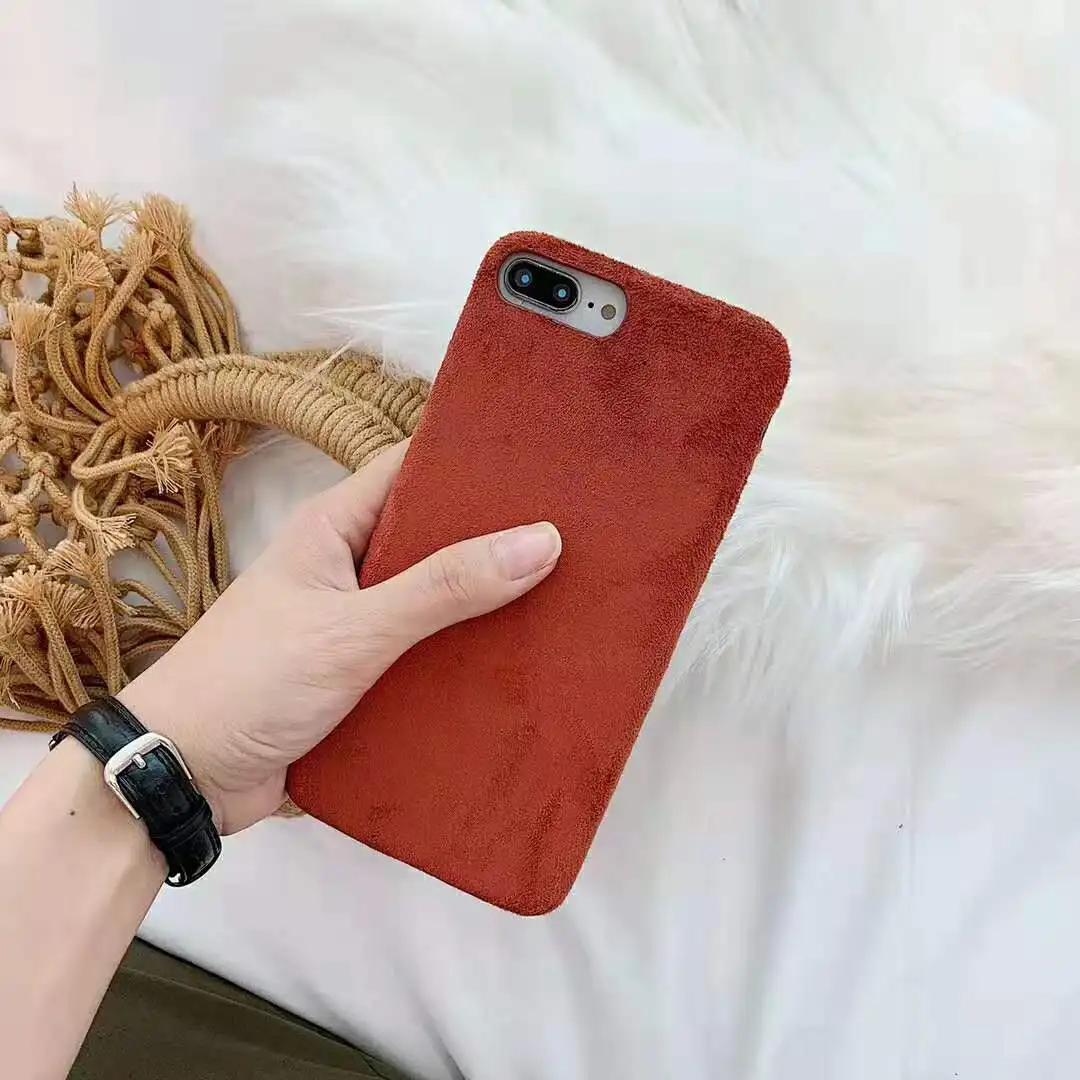 Fashion Classic Suede Deer Skin Phone Case for iPhone 11 Pro MAX XR XS MAX X 7 8 Plus 6 Soft Solid color Plush Phone Back Cover