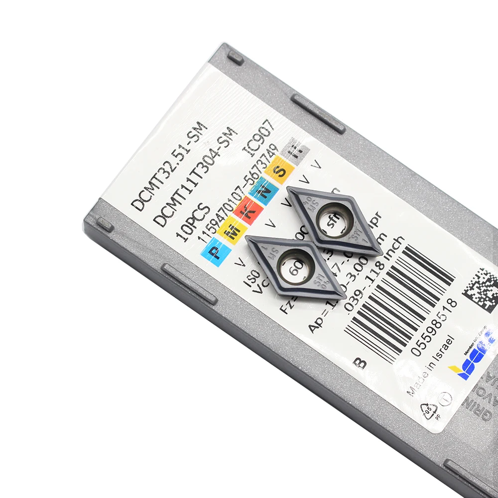 10 шт. DCMT11T304 SM IC907 внутренний токарный инструмент dcmt 11t304 твердосплавная вставка токарный станок резец инструмент токарная вставка