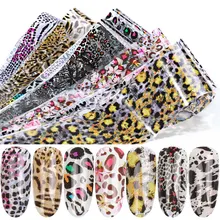 1 рулон, Леопардовый принт, Переводные Слайдеры для ногтей, звездное животное, клей для ногтей, конверт, переводная наклейка, 3D украшение, советы для маникюра