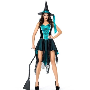 

Deluxe Swallowtail Witch Mesh Halloween Costume For Women