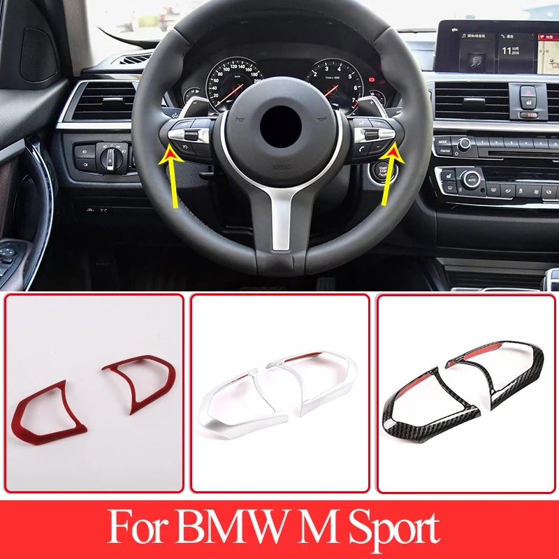 

For BMW F20 F22 F21 F30 F32 F33 F36 F06 F12 F13 X5 F15 X6 F16 M-Sport ABS Chrom Carbon FiberSteering Wheel Decoration Frame Trim