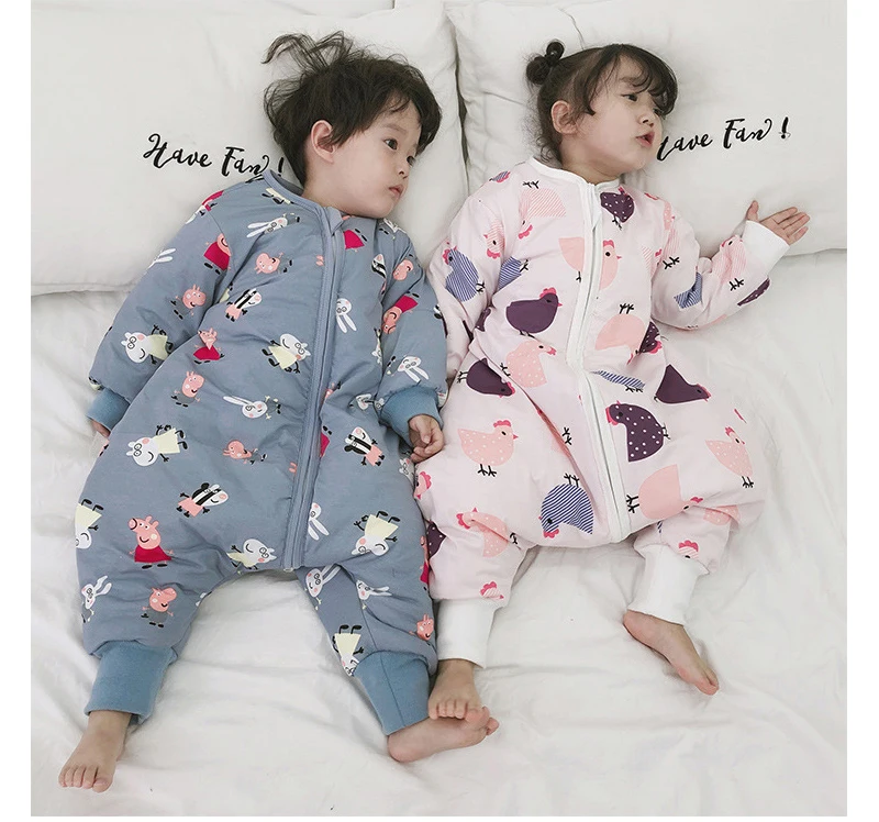 

Sleeping bag baby children quilted autumn and winter split leg pure cotton anti-kick quilt girls kid baby thickened 3 years old