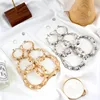 Statement Sliver/Gold Color Big Bamboo Circle Hoop Earrings For Women Hip Hop Large Celebrity Basketball Wives Earrings Hoops 3