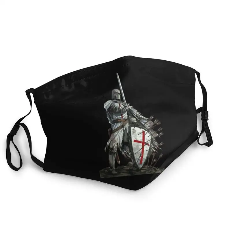 Templar щит крест средневековый воин Меч доспехи эмблема моющаяся маска для лица