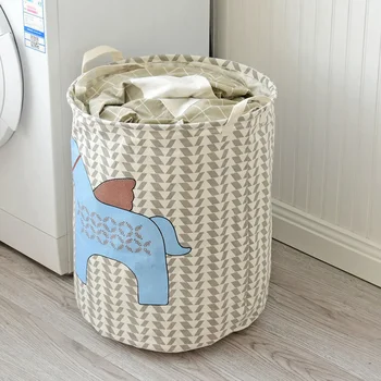 

Cotton Linen Sundries Bucket Cotton Cloth Laundry Hamper Dustproof Barrel Dustproof Clothes Bucket Clothing Storage Basket