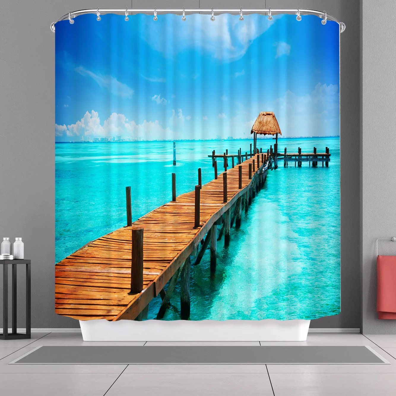 Curtain Sea Beach Scenery Curtains Curtain Shower Curtain Bathroom