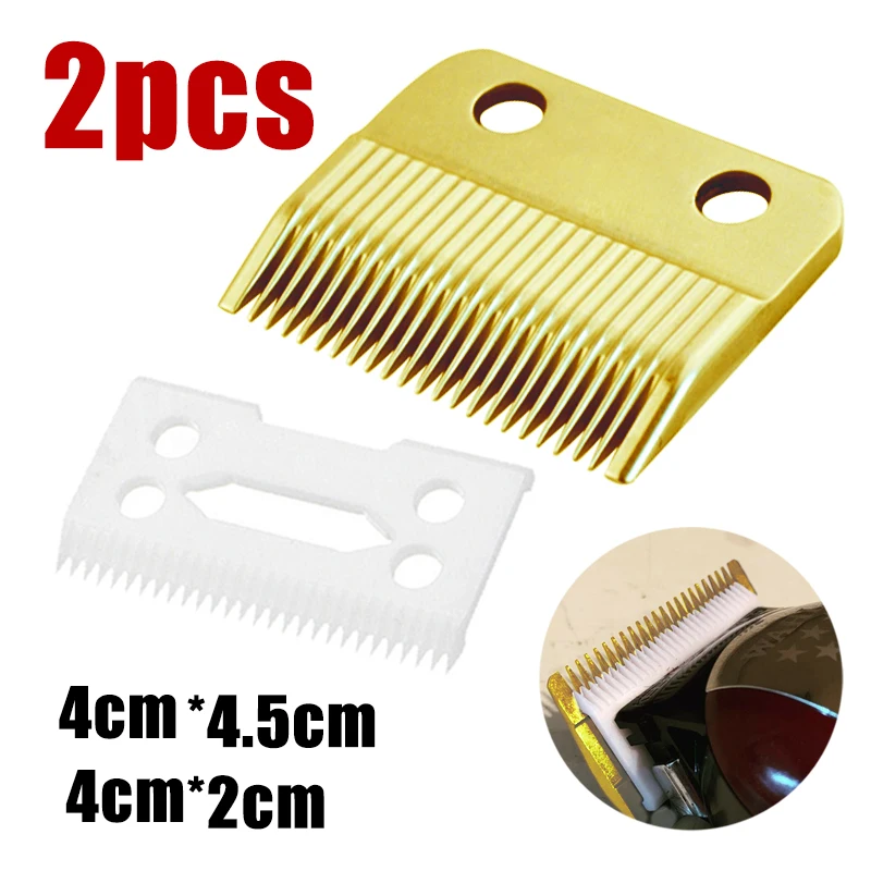 

2pcs/Set Durable And Practical Hair Beard Ceramic Blade Cutter + Metal Bottom Set For Andis Wahl Shear Clipper