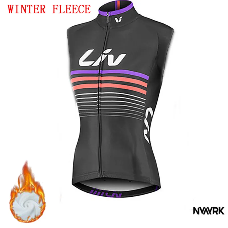 2021 Women's Liv Winter Thermal Fleece Windproof Vest Cycle Jersey Ropa Ciclismo Warm MTB Cycling Vest jacket suit 2
