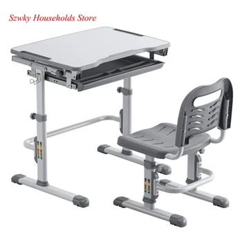 

2020 Multifunctional Student Study Desks and Chairs Set C Style White Lacquered White Surface [70x38x(52-74)cm]