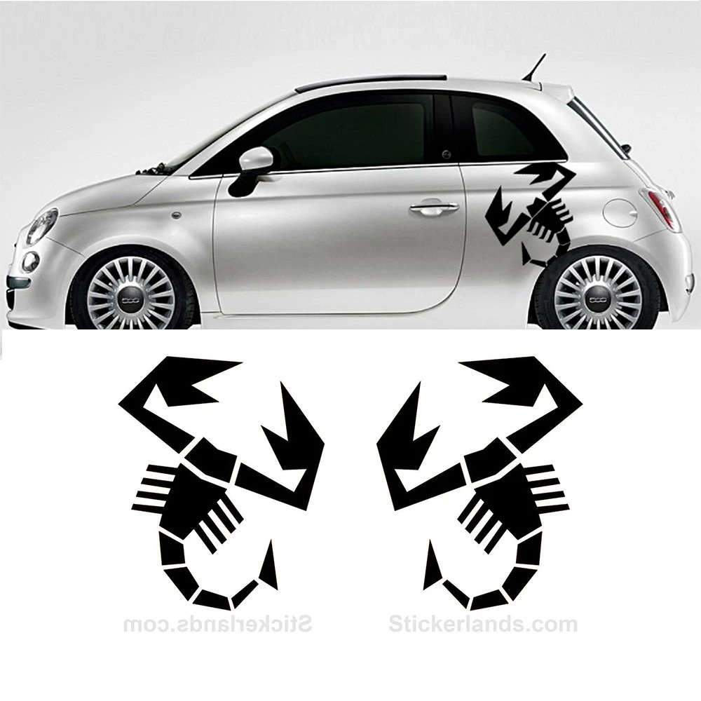 2pcs For Fiat Punto 500 Abarth Scorpion Sticker Car Side Stripes Sticker Italian All Fiat Car Stickers Aliexpress