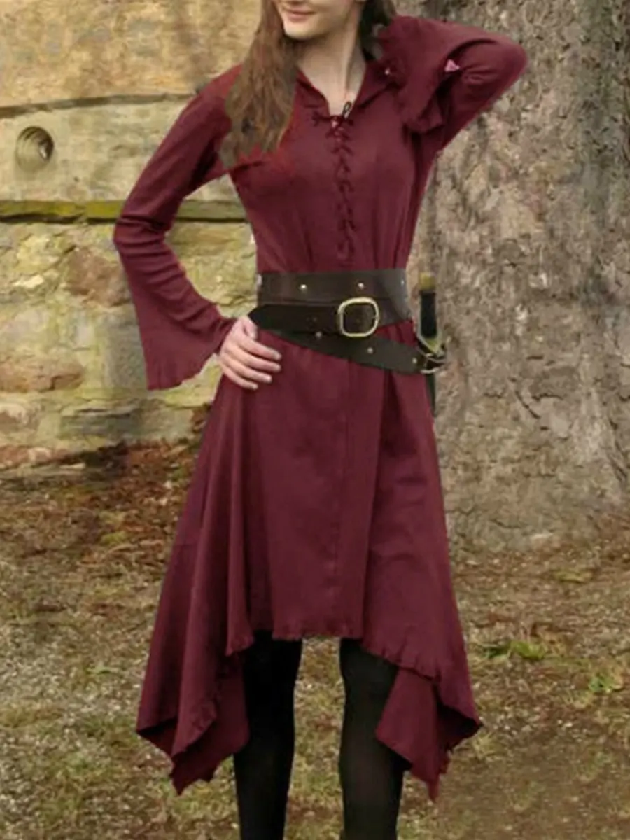 Wine red Средневековая одежда, винтажное стильное платье, костюм на Хэллоуин, костюмы для женщин, историческое платье, костюм для косплея, для сцены, большие размеры - Цвет: Wine red