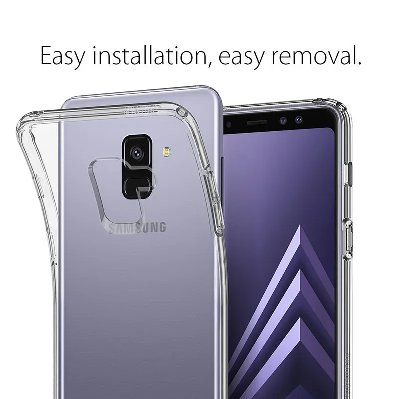Прозрачный силиконовый чехол для Samsung Galaxy A8 + Plus 2018 Мягкий ТПУ телефона SM A530 A730