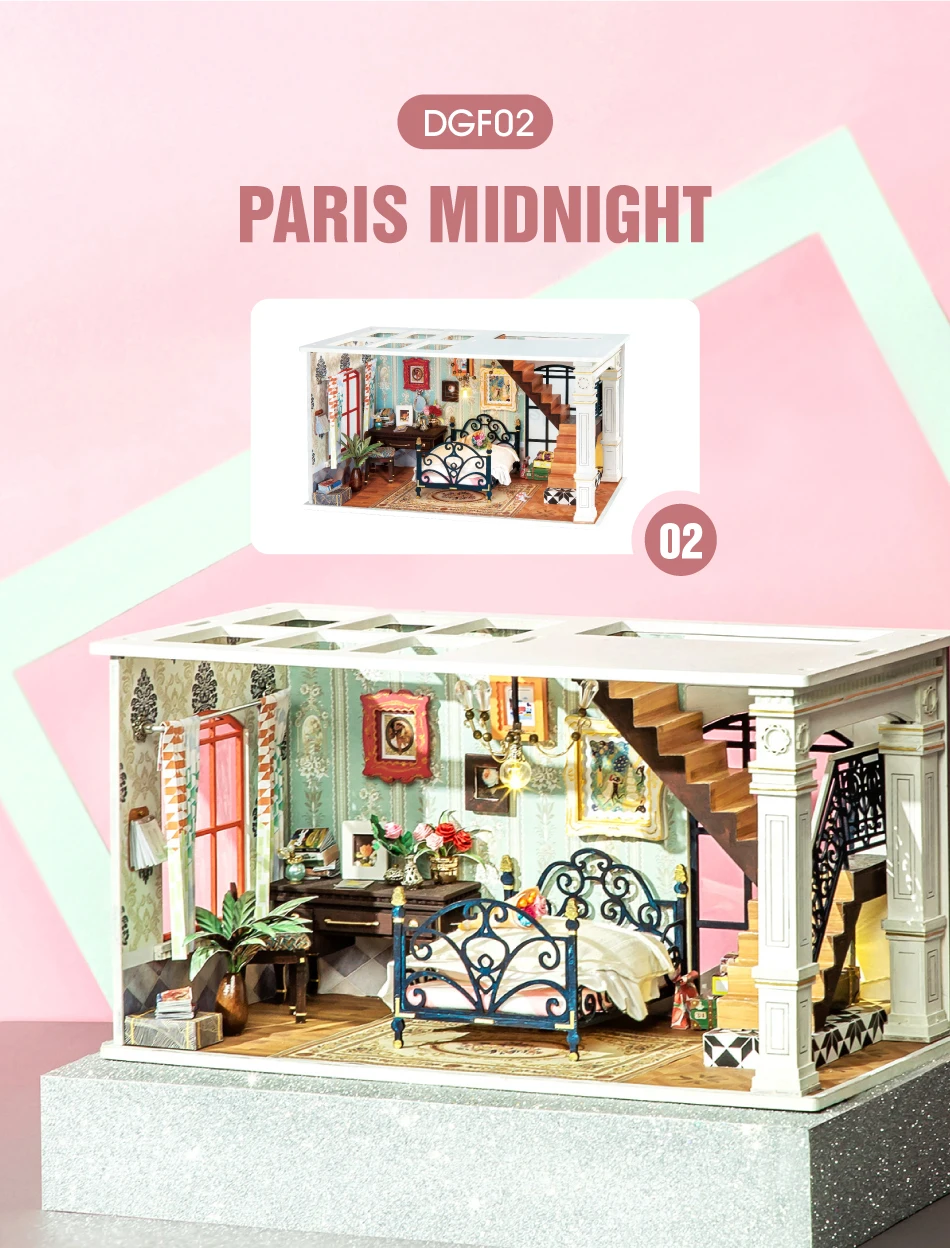 Paris Midnight Robotime Ifree Dollhouse Kit (DGF02)