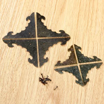 

12Pcs Antique Bronze 40mm/58mm Corner Protector Furniture Fittings Jewelry Chest Gift Box Wooden Case Decorative Feet Leg Metal