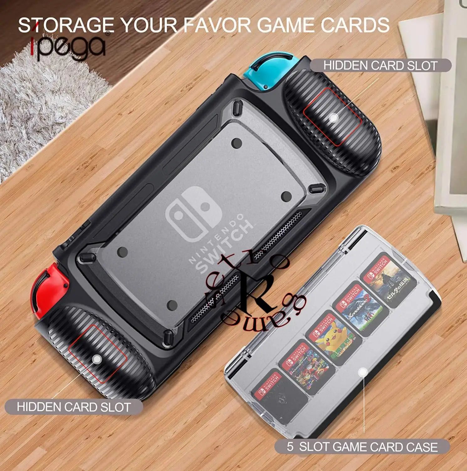Удобный чехол для nintendo Switch TPU PC ручной эргономичный мягкий рукоятки для переключателя с 7 игровыми слотами Playstand