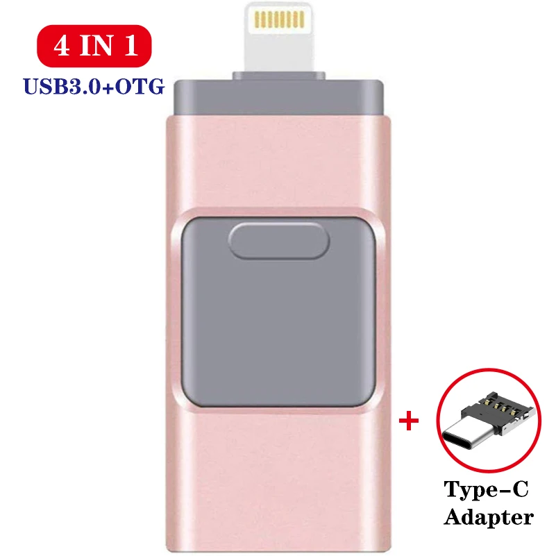 8gb pen drive 4 in 1 HD USB Stick 3.0 Flash Stick for iPhone/Android Type C Usb Key OTG Pendrive  128 GB 64 GB 32 GB 16GB Mini Pen Drive 8gb usb flash drive USB Flash Drives