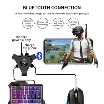 

PUBG Mobile Gamepad Controller Gaming Keyboard Mouse Converter For Android IOS Phone to PC Bluetooth 4.1 Adapter Plug and Play