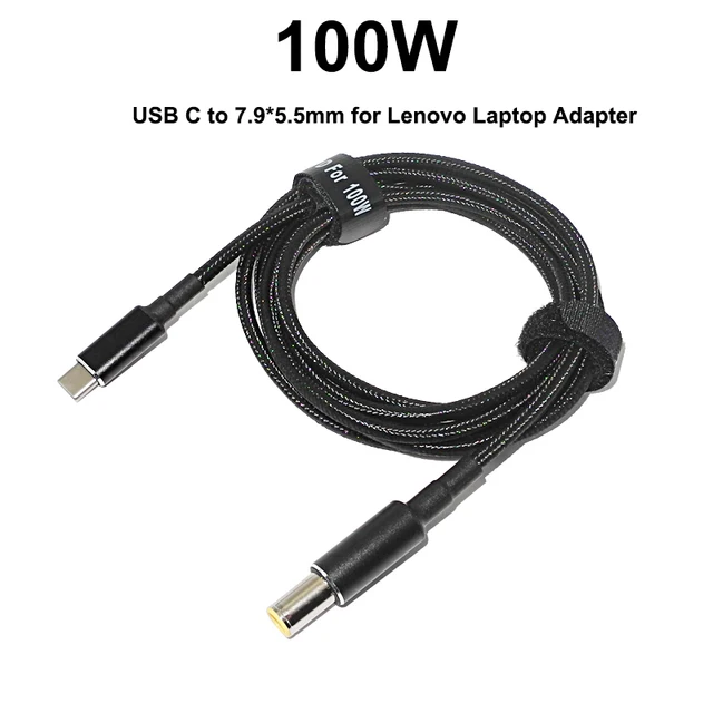 100w Usb Type C Pd Charging Cable Cord Usb C To 7.9x5.5mm Laptop Power  Adapter Connector For Lenovo Thinkpad T400 T410 T420 T430 - Pc Hardware  Cables & Adapters - AliExpress