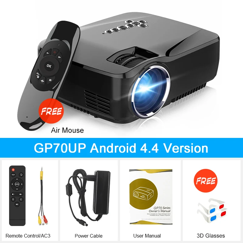Newpal мини проектор 3D для домашнего кинотеатра Android wifi 1800 люмен 720P светодиодный GP80