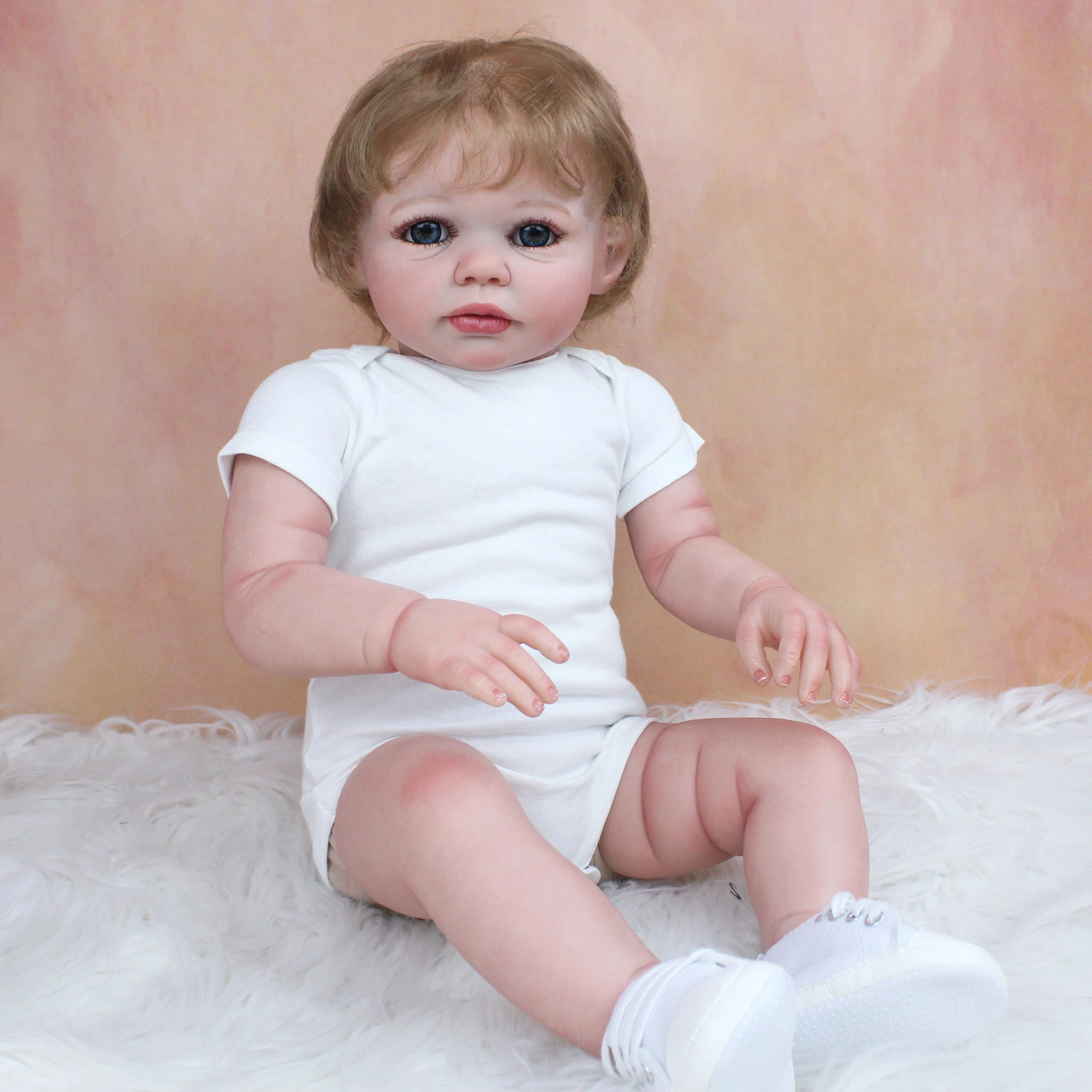 65 Cm 3d Paint Skin With Vein Silicone Reborn Baby Boy Doll Toy For Girl Cloth Body Big Fat Toddler Bebe Artist Collection Dolls Aliexpress