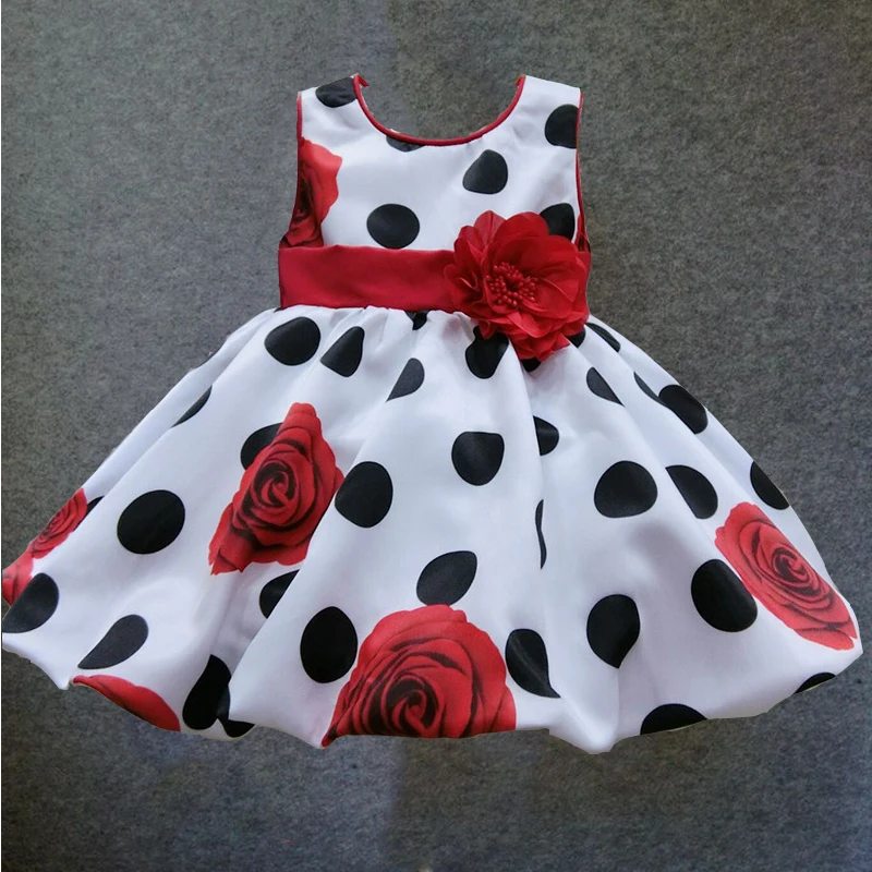 Одежда для маленьких девочек размеры от 6 месяцев до 5 лет; платье принцессы в черный горошек с большим красным бантом; летнее платье для малышей; детская одежда; vestidos infantis - Цвет: as picture