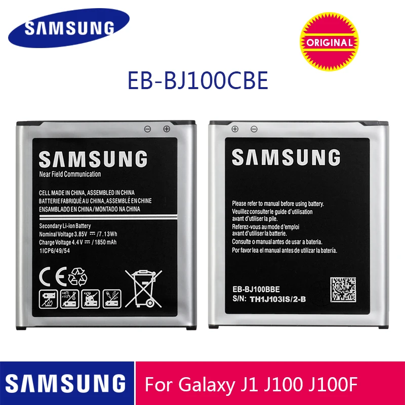 

Original For SAMSUNG Galaxy J1 Battery EB-BJ100CBE For Samsung J1 Battery J100F J100H J100M Replacement Phone Batteria 1850mAh