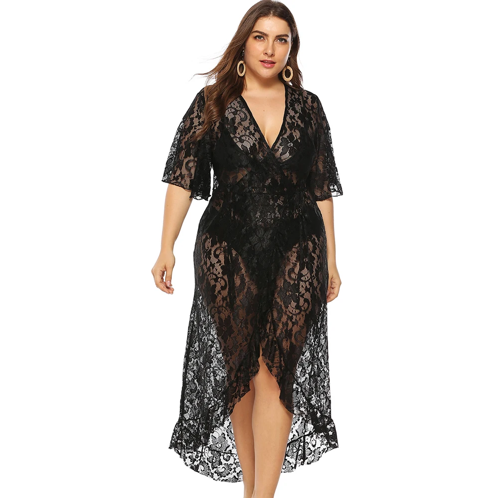plus size cover up wrap dress