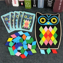 Jouets éducatifs en bois animaux de dessin animé pour enfants, puzzle en bois multifonction pour l'apprentissage précoce, hibou/poisson