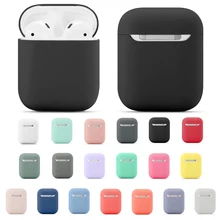 

19 colors Soft Silicone Cases For Apple airpods 1 2 Protective Bluetooth Wireless Earphone Cover For AirPods 2 Charging Box Bags