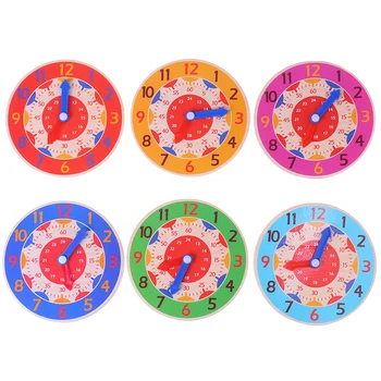Children Montessori Wooden Clock Toys Hour Minute Second Cognition Colorful Clocks Toys for Kids Early Preschool Teaching Aids 1