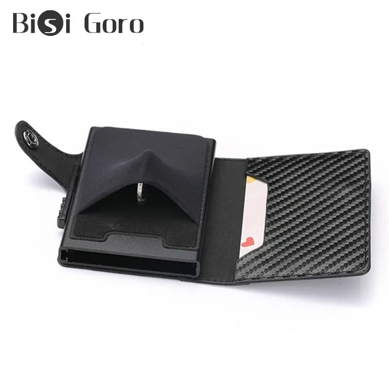 BISI GORO/2021 новый держатель карты из углеродного волокна PU кожаный кошелек для монет