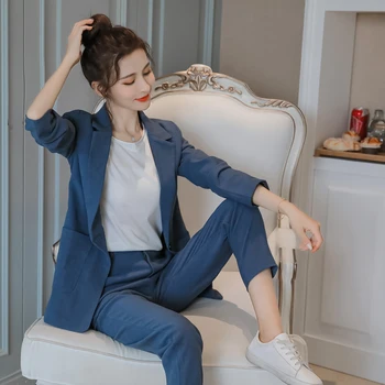 

Fashion 2020 spring new loose thick fabric multicolor small suit + trousers two-piece suit suit