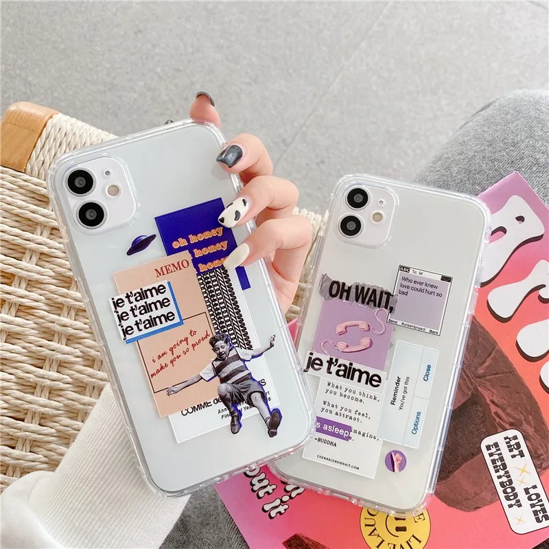 

Personalized Clear Couple phone Phone Cover Case For Iphone X 11 pro Xs Max Xr 10 8 7 6 6s Plus se 4.7 Luxury soft Coque Fundas