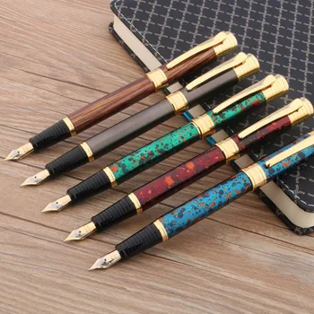 

DIKAWEN golden fountain pen office gift metal Ice flower green red blue matte color Stationery Office school supplies