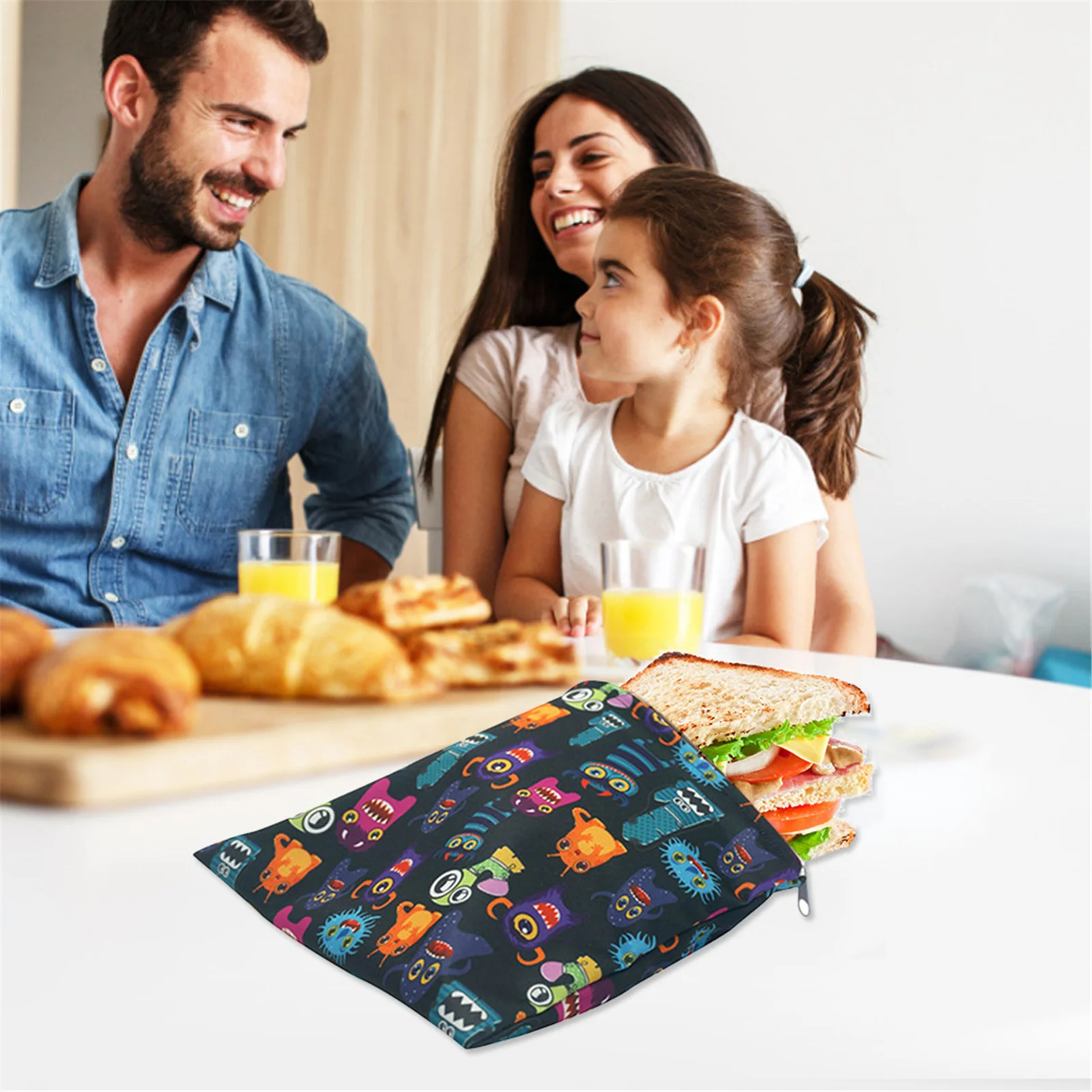 Pcs Reusable Snack Bag Waterproof Bread Sandwich Pouch Food Storage Bags For School Camping Work Travel Popular | Дом и сад