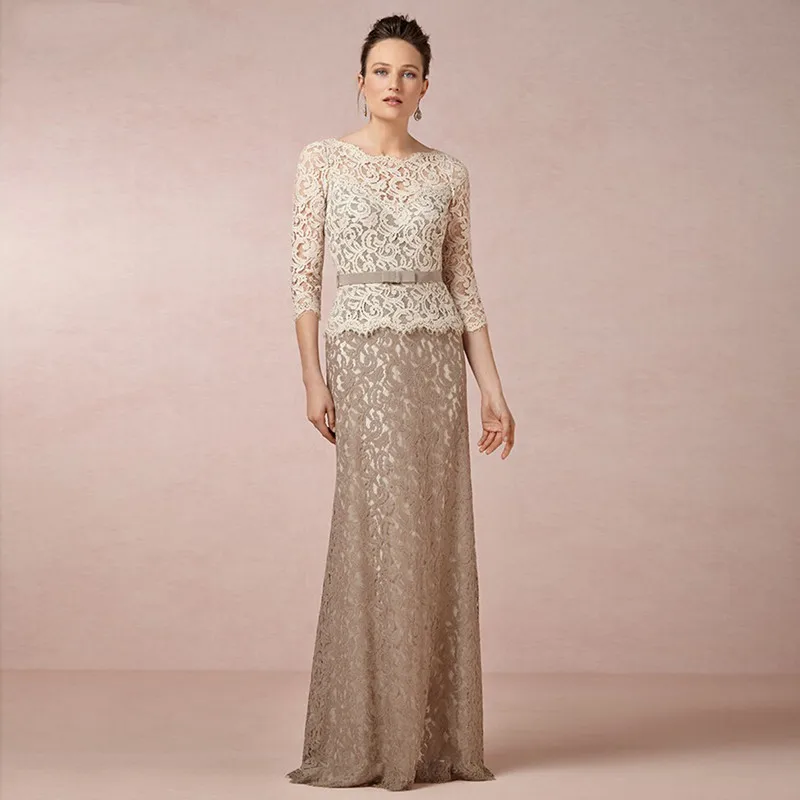Champagne Mother of the Bride Dresses for Weddings Lace Long Sleeve Evening Prom Groom Godmother Dresses Champagne Mother of the Bride Dresses for Weddings Lace Long Sleeve Evening Prom Groom Godmother Dresses