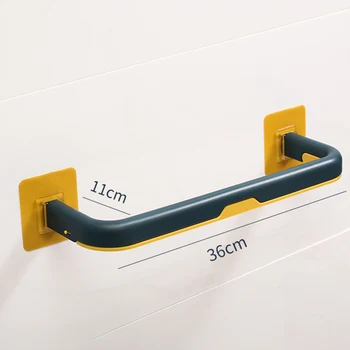 

Bathroom Kitchen Hanger Towel Rack Punch Free Self-adhesive Double Layer Folding Towel Rack Holder with Hooks _WK