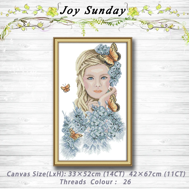 

Madame Butterfly girl decor Patterns dmc 14CT 11CT Counted Cross Stitch Sets embroidery set Needlework kit chinese cross stitch