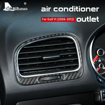 

AIRSPEED 2pcs for Volkswagen VW Golf 6 MK6 GTI R Accessories Carbon Fiber Sticker Car Air Conditioner Outlet Panel Interior Trim