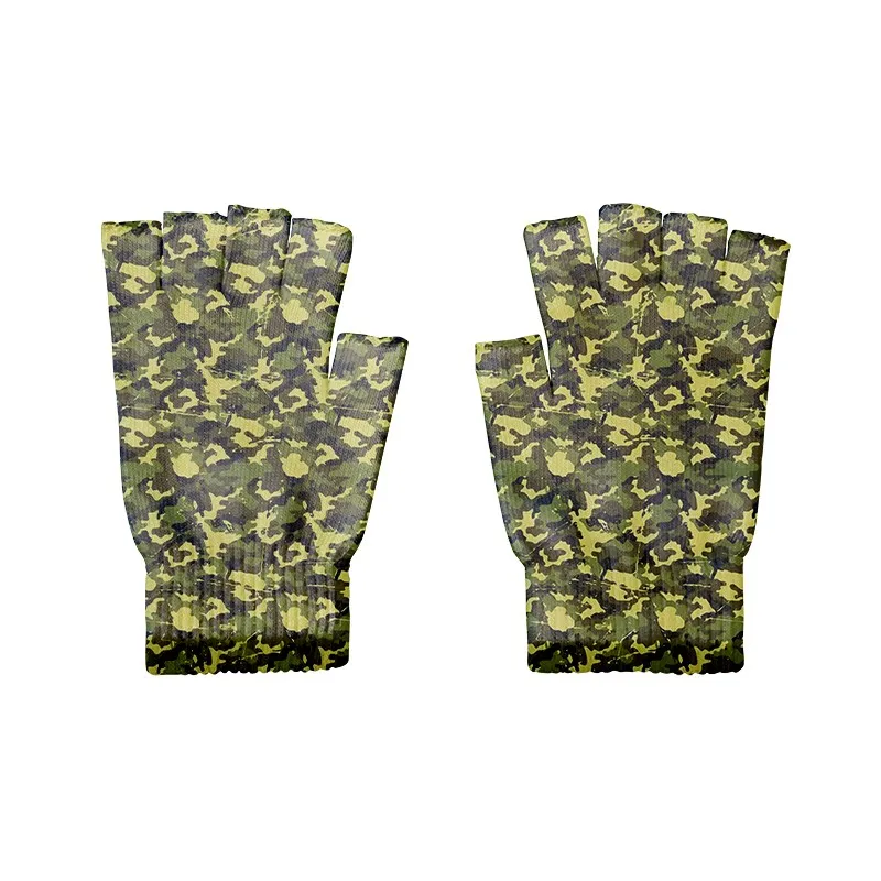 driver gloves Printing Army Green Camouflage Knitted Fingerless Gloves Cool Autumn Spring Ridding Fishing Work Gloves Adult Tactical Gloves wool gloves mens Gloves & Mittens