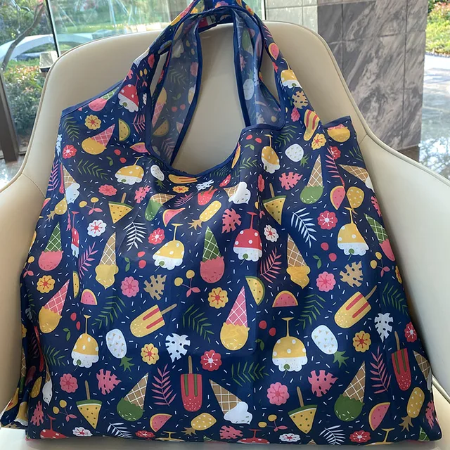 Large Size Reusable Shopping Bag Grocery Bag Oxford Cloth Environmental Protection Bag Travel Shoulder Bag Lady's Tote Bag 22038
