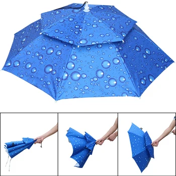 

Portable Umbrella Hat Sun Shade 77cm Waterproof Outdoor Hat Sports Caps Sunshade Hiking Festivals Camping Fishing Cap
