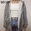 Bold Shade Indie 90s Streetwear Fashion Hoodies Y2k Women Grunge Solid Sweatshirts Long Sleeve Pockets Zipper Hoody Outwear 2022 ► Photo 2/6