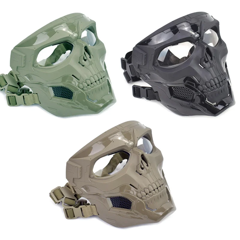 

Full Face Tactical Paintball Skull Mask Outdoor Shooting Hunting Cycling Cosplay Party Military Protective Airsoft Helmet Mask