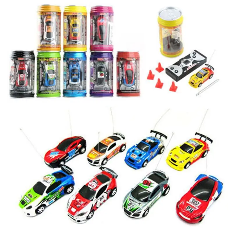 Mini Regalo Multicolore Del Giocattolo Dell'Automobile Di Corsa Di Velocità Del Telecomando Della Radio Della Latta Di Coca Cola Rc
