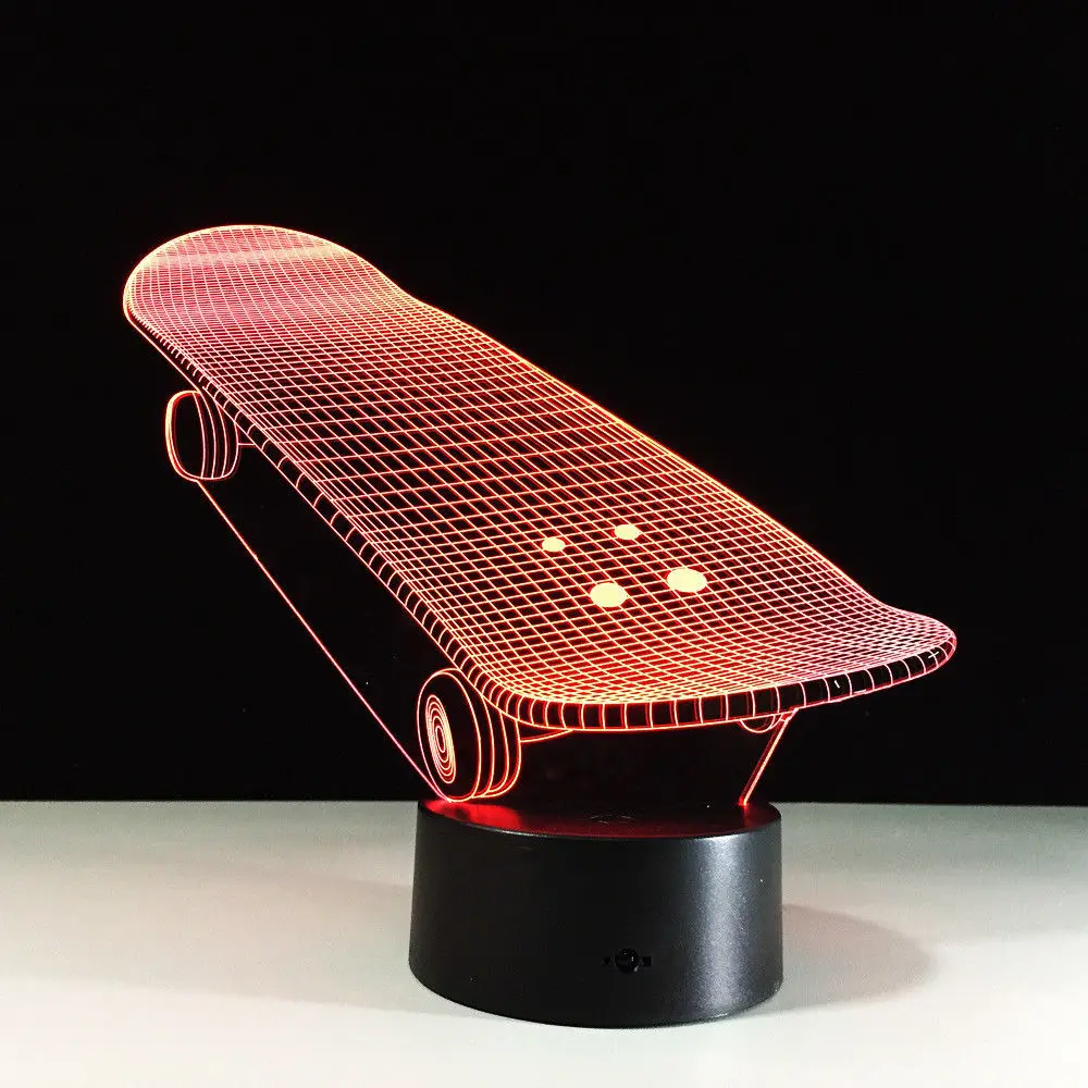 DC 3W Scooter 3D LED Illusion Nights Light 7 Colors Touch Switch Table Desk Lamp