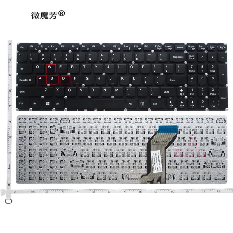 Новая клавиатура США для Lenovo 15 Y700 15-ISK Клавиатура ноутбука без подсветки |