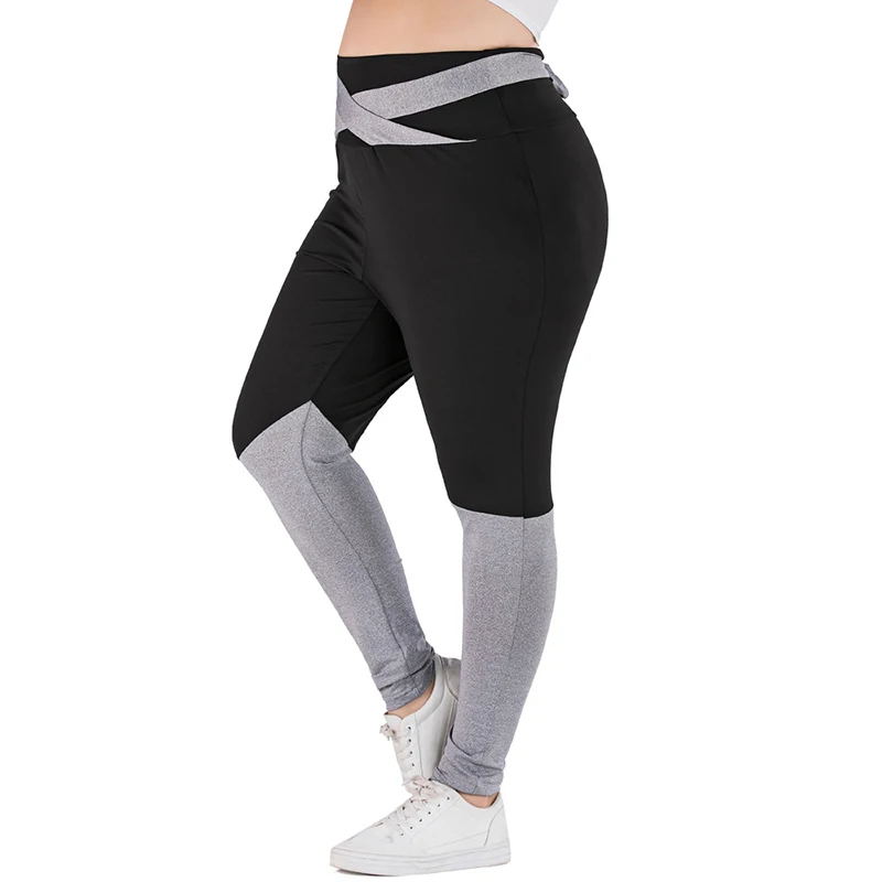 XL-4XL Fitness Leggings Women Breathable High Waist Sport Pants Casual Female Polyster Slim Pants Plus Size