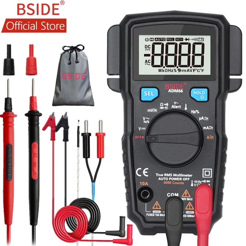 Цифровой мультиметр BSIDE ADM66 цифровой True RMS с автоматическим выбором диапазона