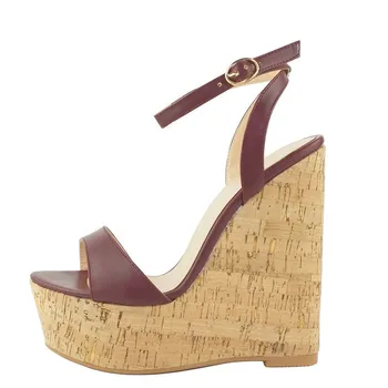 

YECHNE Vrouwen Zomer Wiggen Peep Toe Hakken Sandalen Plus Size 34-43 Hoge Hakken Trouwschoenen Gladiator Party Open Sandalen